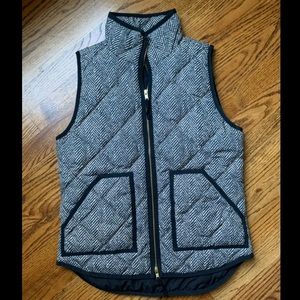 J Crew black and white patterned vest